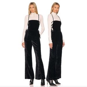 Free People Black Velvet Jumpsuit